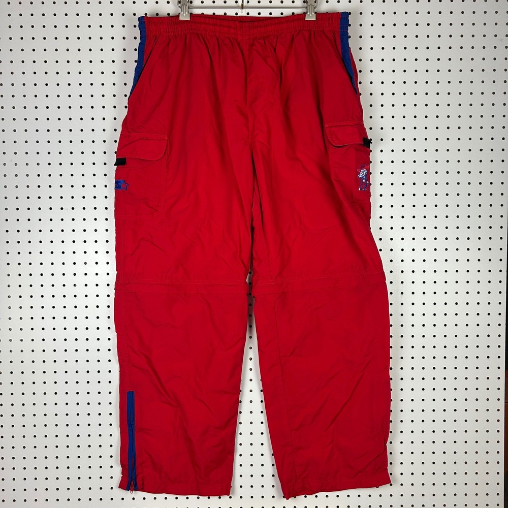 Ole Miss Starter Convertible Zip Off Cargo Pants XL Nylon Track Pants Colonel